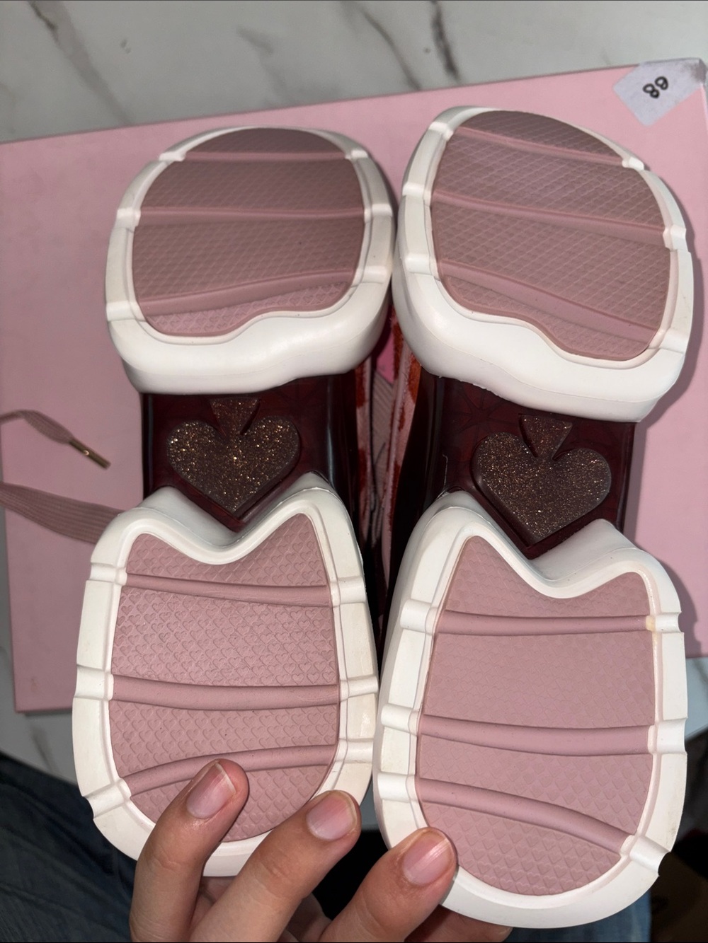 kate spade Pink, Burgundy & Orange Chunky Platform Sneakers - Picture 4 of 10
